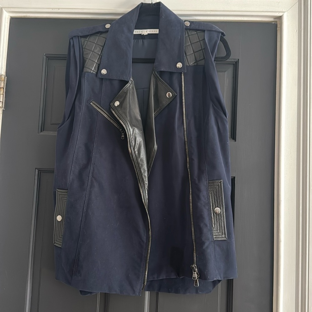 Veronica Beard Vest with Leather Accents